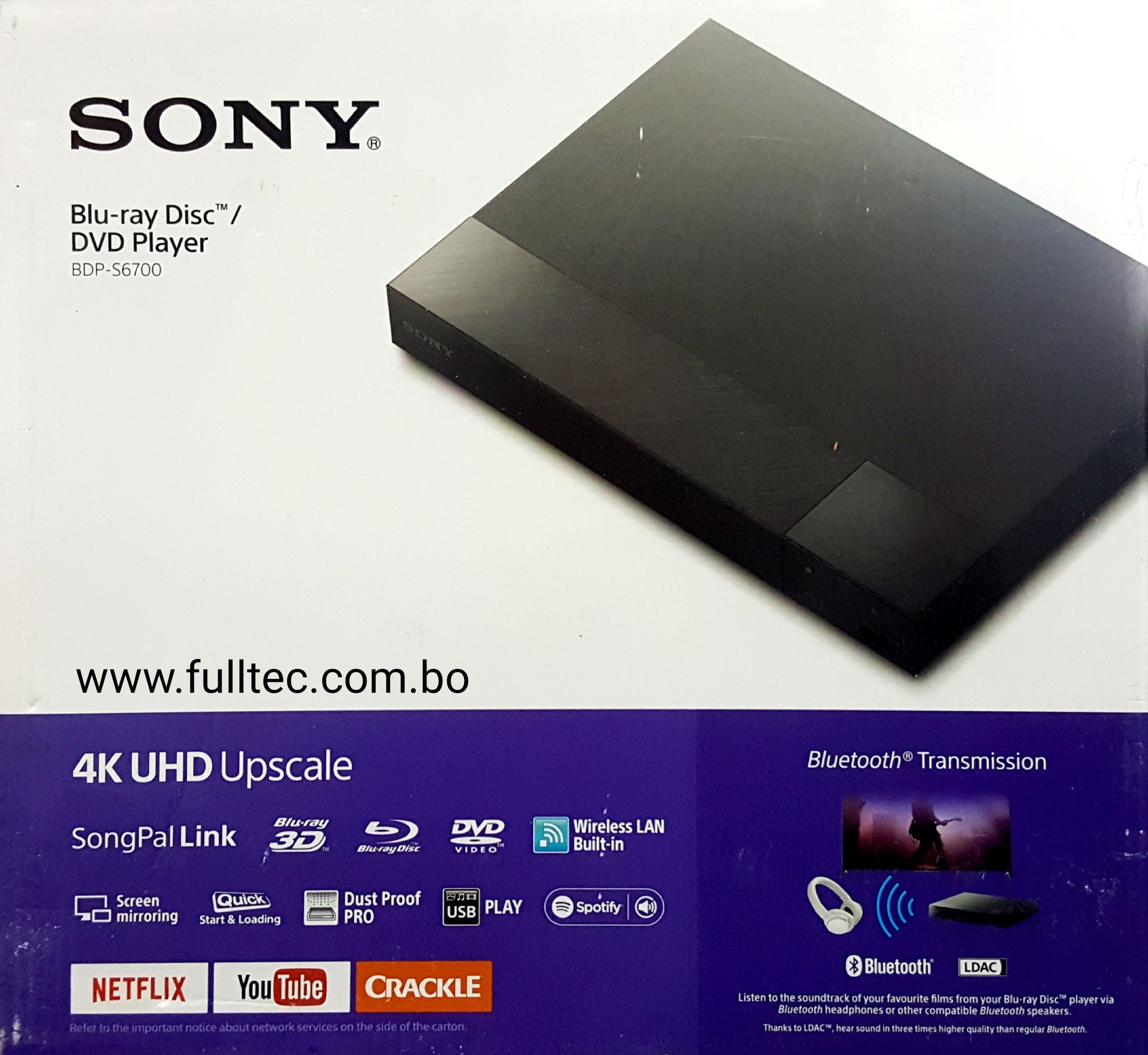 Reproductor de Blu-ray con conversión de señales 4K y Wi-Fi®, BDP-S6700