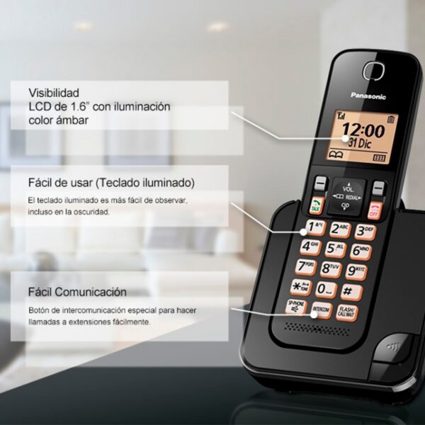 TELEFONO MARCA PANASONIC KX-TGC362LCB - Imagen 2