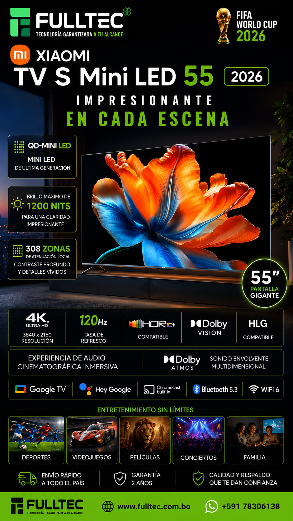 MINILED QLED S XIAOMI 55" 2026