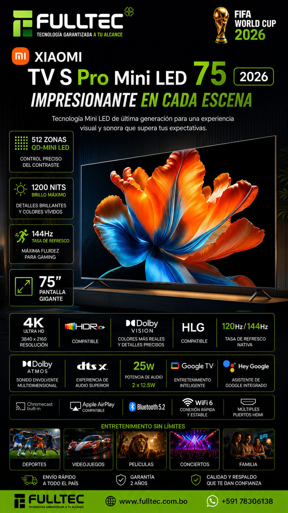 MINILED QLED S PRO 75" XIAOMI 2026