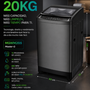 LAVADORA AUTOMÁTICA 20 KG MGWM20S